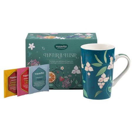 Neavita Cofanetto con tazza in ceramica cambia colore e 6 filtri tisane assorite Neavita Cofanetto con tazza in ceramica cambia colore e 6 filtri tisane assorite