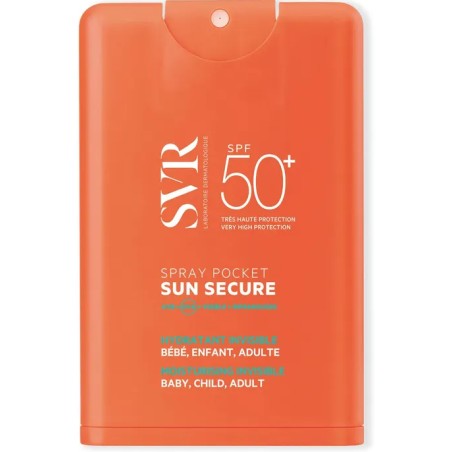 VR Sun Secure Spray Pocket SPF50+ 20 ml – protezione solare tascabile invisibile.