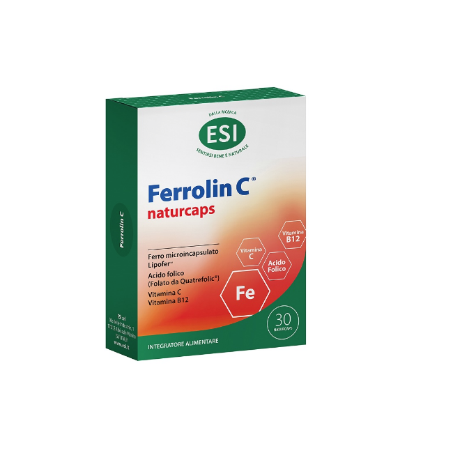 Ferrolin C 30 Capsule - Integratore Vegano a Base di Ferro Ferrolin C 30 Capsule - Integratore Vegano a Base di Ferro