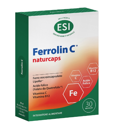Ferrolin C 30 Capsule - Integratore Vegano a Base di Ferro Ferrolin C 30 Capsule - Integratore Vegano a Base di Ferro
