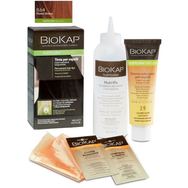 Bios Line Biokap Nutricolor Delicato 8,64 Rosso Tiziano Tinta 140 Ml Bios Line Biokap Nutricolor Delicato 8,64 Rosso Tiziano Tinta 140 Ml