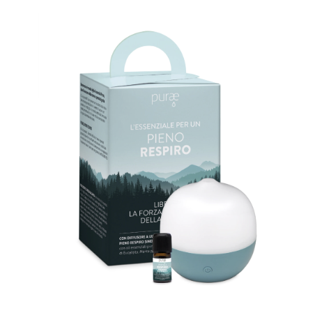 Purae Kit Diffusore Pieno Respiro + Sinergia Pieno respiro balsamico 5 ml