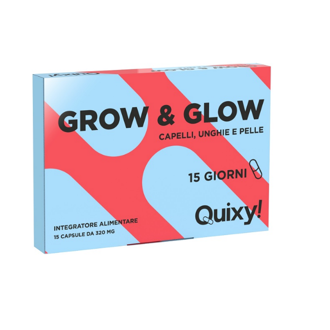 Quixy Grow & Glow 15 capsule - Integratore per capelli, unghie e pelle