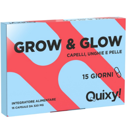 Quixy Grow & Glow 15 capsule - Integratore per capelli, unghie e pelle