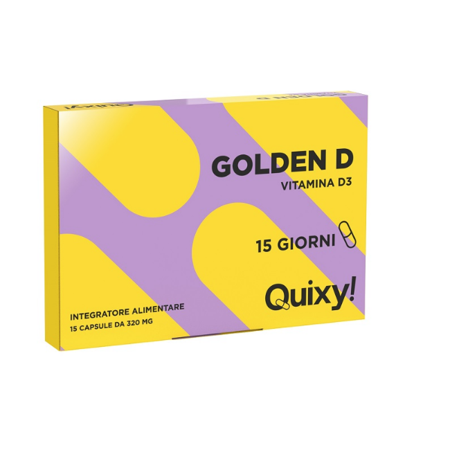 Quixy Golden D 15 capsule - Integratore di vitamina D3 per sistema immunitario e ossa Quixy Golden D 15 capsule - Integratore di vitamina D3 per sistema immunitario e ossa
