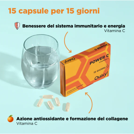 Quixy Power C 15 capsule - Integratore di vitamina C per il sistema immunitario