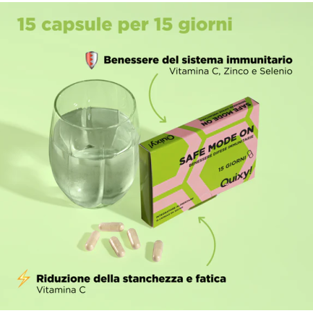 Quixy Safe Mode On 15 capsule - Integratore per le difese immunitarie Quixy Safe Mode On 15 capsule - Integratore per le difese immunitarie