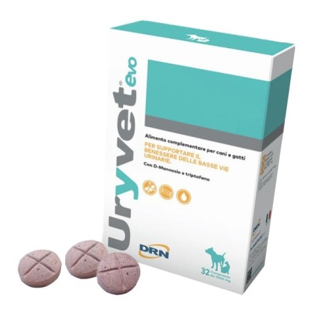 Uryvet Evo 1500 Alimento complementare per cani e gatti 32 compresse Uryvet Evo 1500 Alimento complementare per cani e gatti 32 compresse