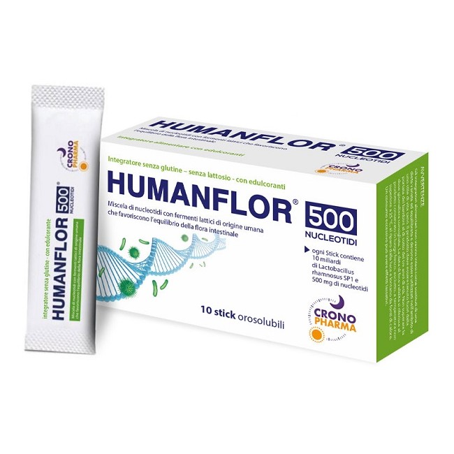 Crono Pharma Humanflor 500 Nucleotidi 10 Stick Orosolubili Da 1,5 G