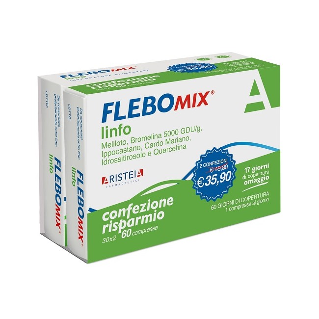 Aristeia Farmaceutici Flebomix Linfo Bipack 30 + 30 Compresse