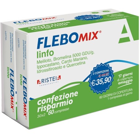 Aristeia Farmaceutici Flebomix Linfo Bipack 30 + 30 Compresse