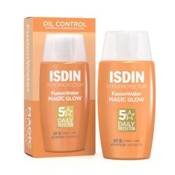 Flacone da 50 ml di protezione solare Isdin Fotoprotector Magic Glow SPF 30.