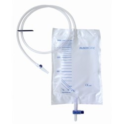 SACCA DI DRENAGGIO LETTO PER INCONTINENZA 2000ML IN PVC CONVALVOLA DI NON RITORNO E SCARICO STERILE CON TUBO DI RACCORDO 120CM 1