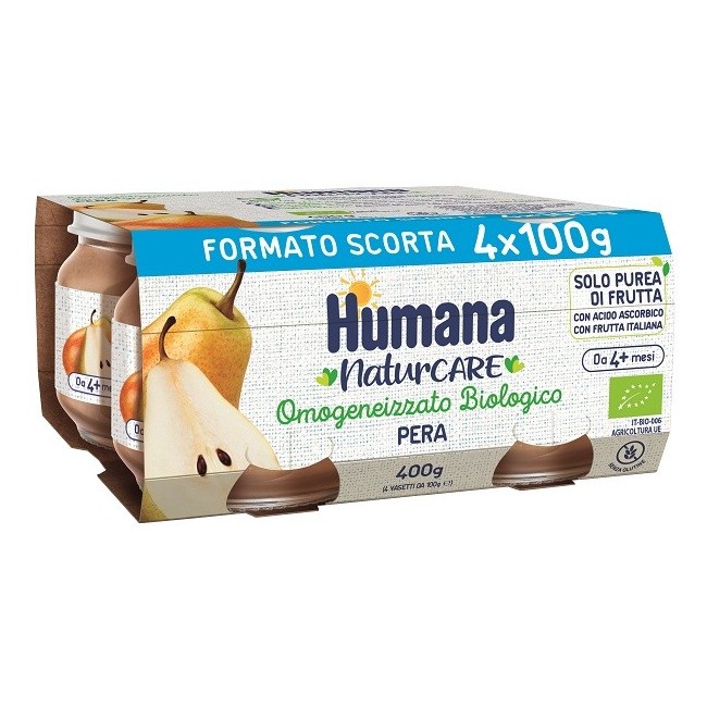 HUMANA OMOGENEIZZATO PERA BIO 4 PEZZI DA 100 G