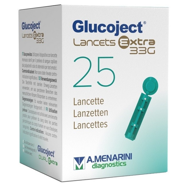 LANCETTA PUNGIDITO GLUCOJET EXTRA GAUGE 33 25 PEZZI