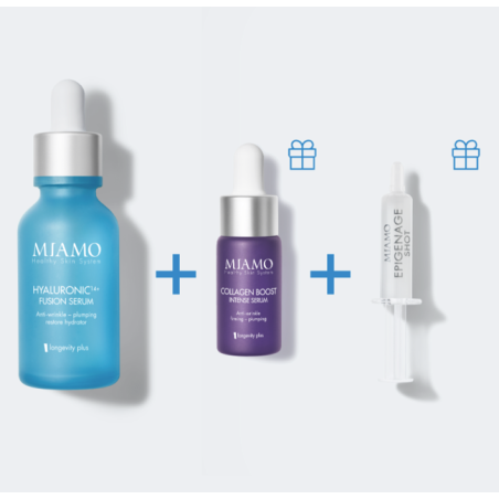 Miamo Cofanetto Plump&Fill - Miamo Hyaluronic 14+ Fusion Serum 30 ml+ Collagene ed epigenage shot OMAGGIO Miamo Cofanetto Plump&Fill - Miamo Hyaluronic 14+ Fusion Serum 30 ml+ Collagene ed epigenage shot OMAGGIO