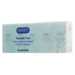 Alliance Healthcare Alvita Fazzoletti Natale 4 Veli 6 Confezioni Con 10 Fazzoletti L'una