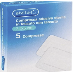 Alliance Healthcare Garza Compressa Adesiva Alvita Tnt 7,2x5cm 5 Pezzi