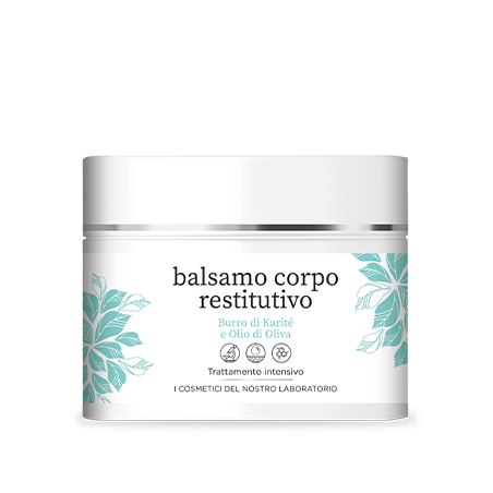 Barattolo da 200 ml di balsamo corpo restitutivo Essenzia.
