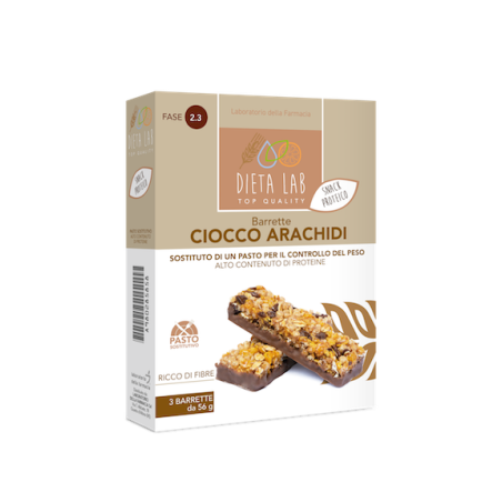 Confezione di 3 Barrette Dieta Lab al gusto cioccolato e arachidi. Confezione di 3 Barrette Dieta Lab al gusto cioccolato e arachidi.