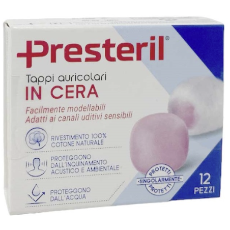Corman Presteril Tappi Auricolari Cera 12 Pezzi