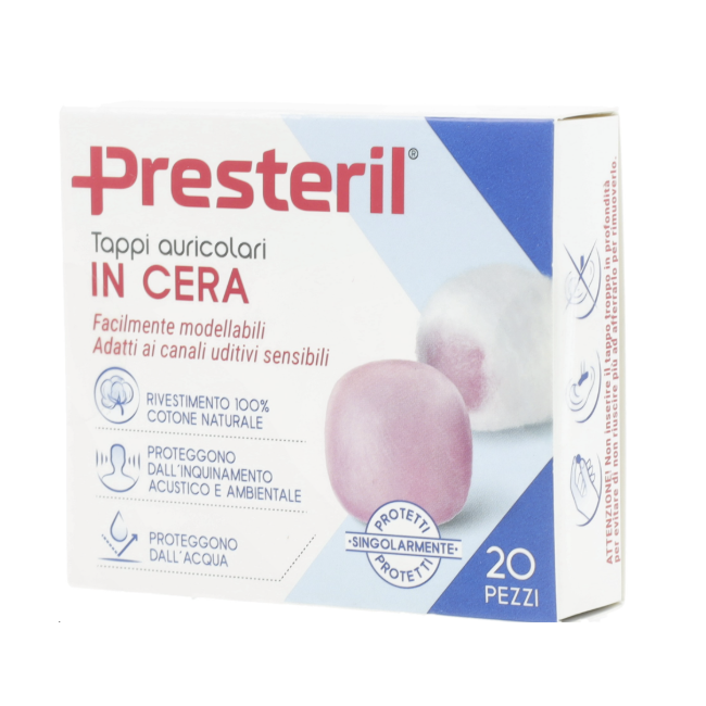Corman Presteril Tappi Auricolari Cera 20 Pezzi