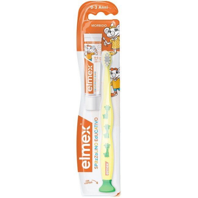 Elmex Bimbi Spazzolino educativo per bambini per imparare a lavarsi i denti 0-3 anni
