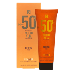 Flacone da 50 ml di crema solare viso 50+.
