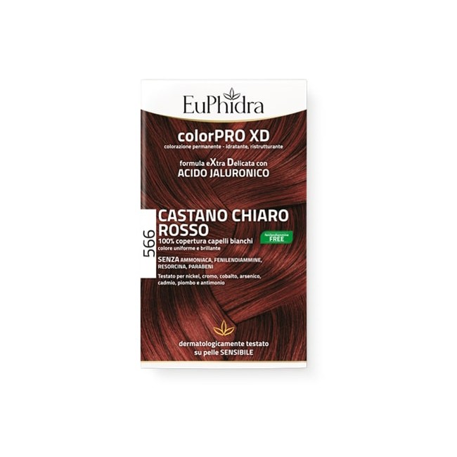 Zeta Farmaceutici Euphidra Colorpro Gel Colorante Capelli Xd 566 Castano Chiaro Rosso 50 Ml + Attivante + Balsamo + Guanti