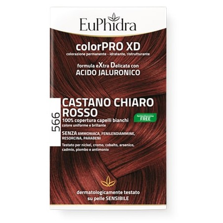 Zeta Farmaceutici Euphidra Colorpro Gel Colorante Capelli Xd 566 Castano Chiaro Rosso 50 Ml + Attivante + Balsamo + Guanti