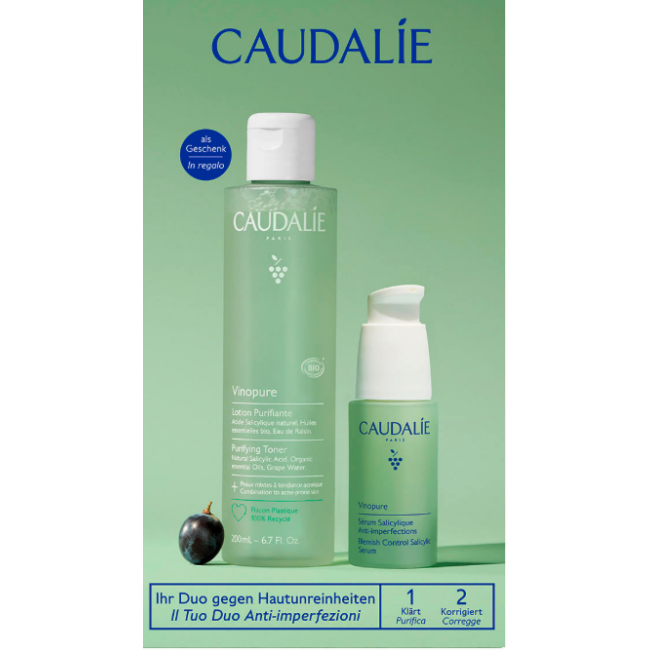 Caudalie Vinopure Duo anti imperfezioni siero + lozione purificante 200 ml OMAGGIO