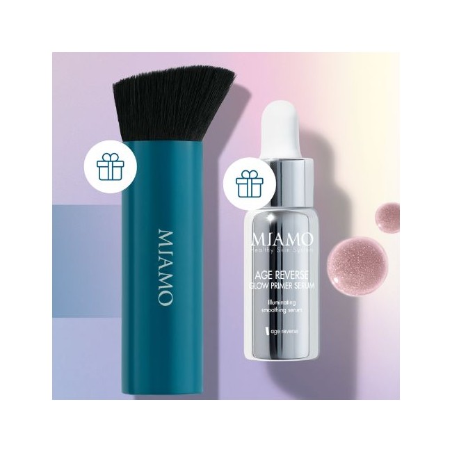 Miamo Kit Color and Glow- Pennello kabuki e mini glow primer
