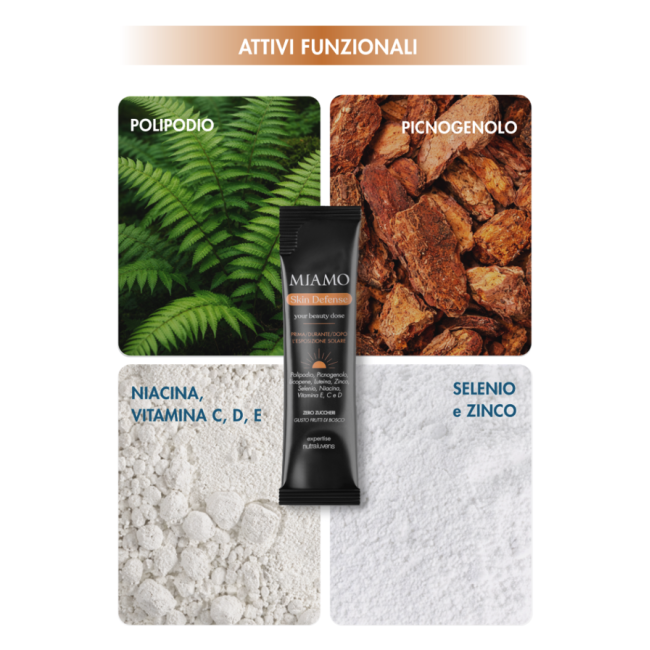 Miamo Skin Defence 30 stick - Integratore per abbronzatura gusto frutti di bosco