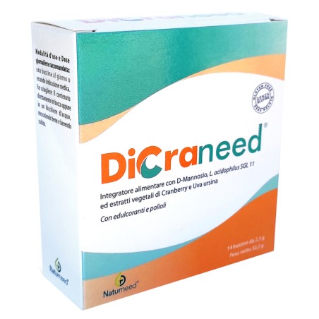 14 bustine di Dicraneed integratore per la cistite.