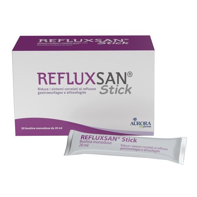 Aurora Biofarma Refluxsan Stick 20 Bustine Monodose Da 20 Ml Senza Glutine Senza Lattosio