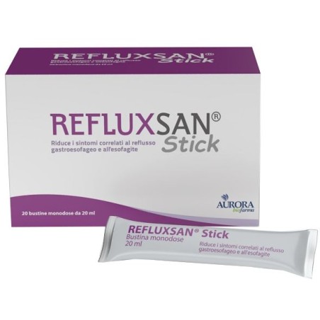 Aurora Biofarma Refluxsan Stick 20 Bustine Monodose Da 20 Ml Senza Glutine Senza Lattosio
