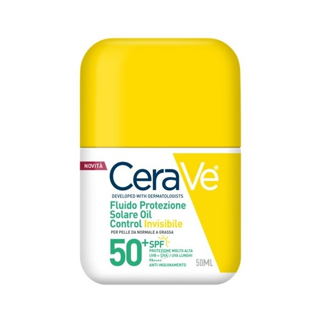 Cerave Fluido Protezione Solare SPF50 invisibile Oil Control pelle normale grasse 50 ml