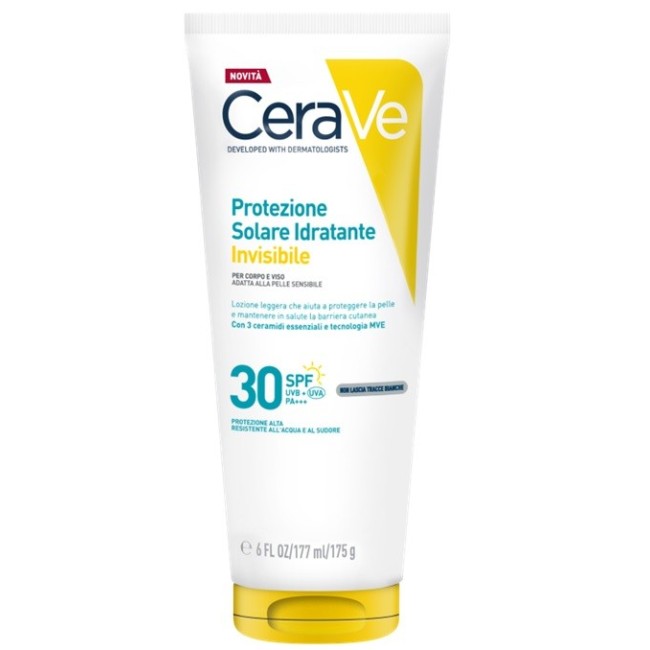Cerave Protezione Solare Idratante Invisibile SPF30 viso corpo bambini adulti 175 g