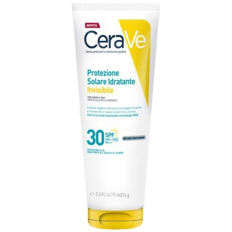 Cerave Protezione solare SPF30 invisibile da viaggio viso e corpo adulti e bambini 75 ml