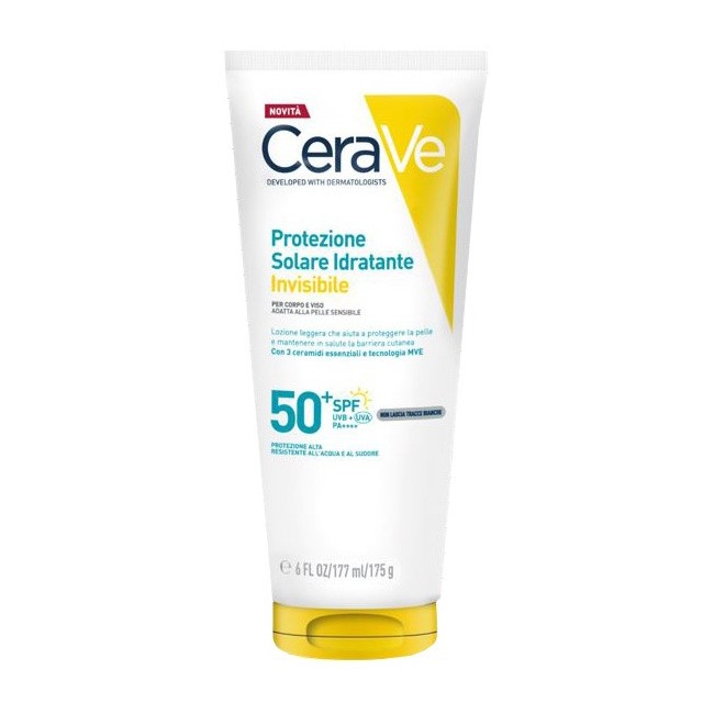 Cerave Protezione Solare Idratante Invisibile SPF50 viso corpo adulti bimbi 175 g