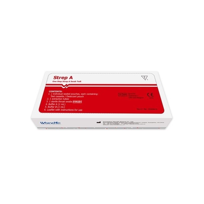 TEST AUTODIAGNOSTICO ONE STEP STREP A RILEVAZIONE QUALITATIVA ANTIGENI STREPTOCOCCO A IN TAMPONE FARINGEO 1 PEZZO