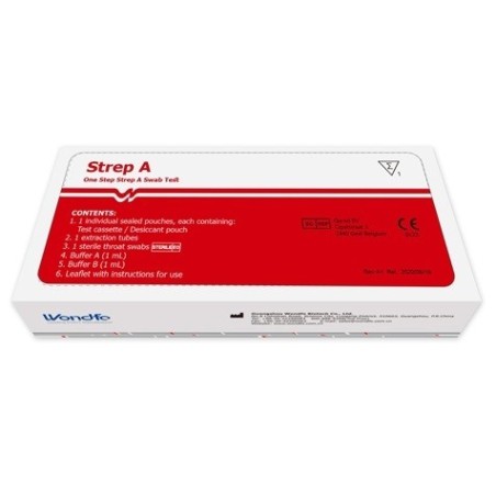 TEST AUTODIAGNOSTICO ONE STEP STREP A RILEVAZIONE QUALITATIVA ANTIGENI STREPTOCOCCO A IN TAMPONE FARINGEO 1 PEZZO