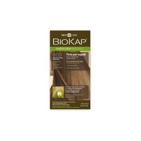 Bios Line Biokap Nutricolor Delicato 8,03 New Biondo Chiaro Naturale Tinta 140 Ml