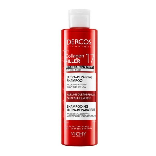 Dercos Collagen Filler 17 Shampoo Ultra Riparatore e volumizzante capelli 200 ml Dercos Collagen Filler 17 Shampoo Ultra Riparatore e volumizzante capelli 200 ml