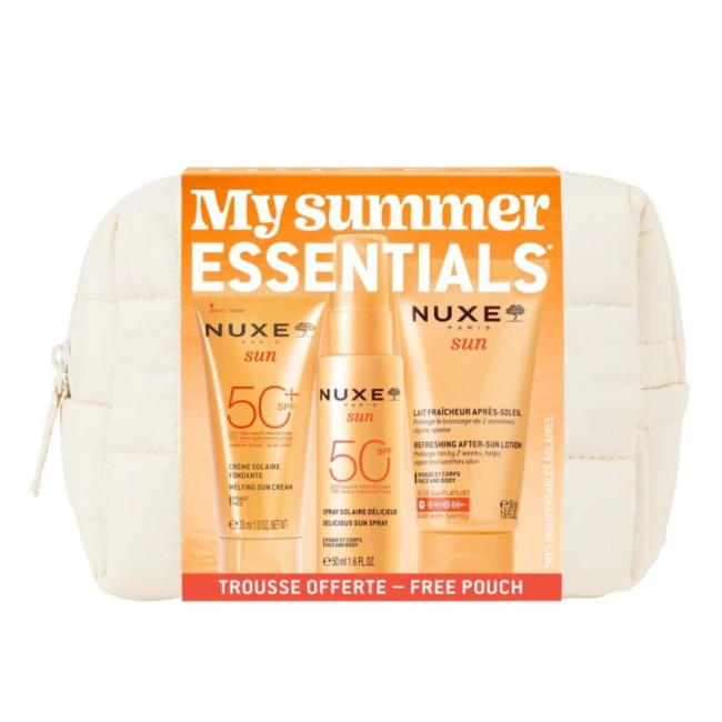 Nuxe My Summer Essentials trousse protezioni solari da viaggio crema + spray + doposole