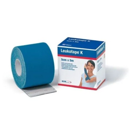 Essity Benda Adesiva Actimove Leukot K Taping Fisioterapico Larghezza 5 Cm Lunghezza 5 M Colore Blu In Rotolo