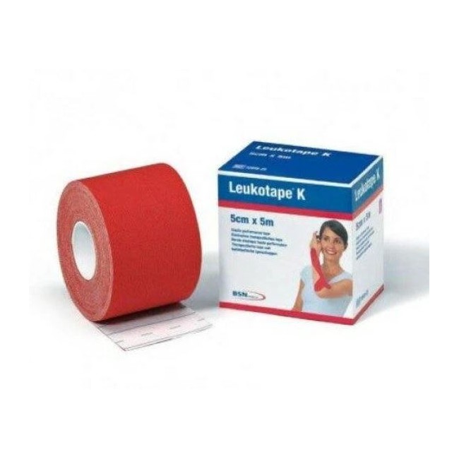 Essity Benda Adesiva Actimove Leukotape K Taping Fisioterapico Larghezza 5 Cm Lunghezza 5 M Colore Rosso In Rotolo