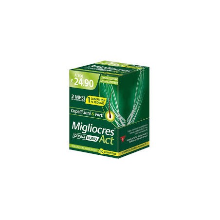 Migliocres Act integratore per capelli sani e forti uomo e donna 60 compresse