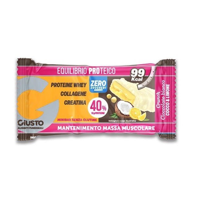 GIUSTO BARRETTA PROTEICA COCCO & LIMONE ZERO ZUCCHERI AGGIUNTI 30 G