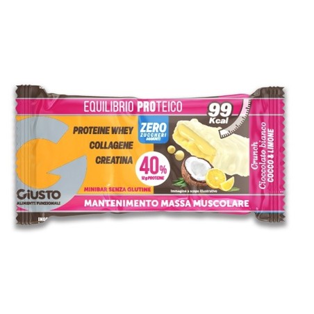 GIUSTO BARRETTA PROTEICA COCCO & LIMONE ZERO ZUCCHERI AGGIUNTI 30 G